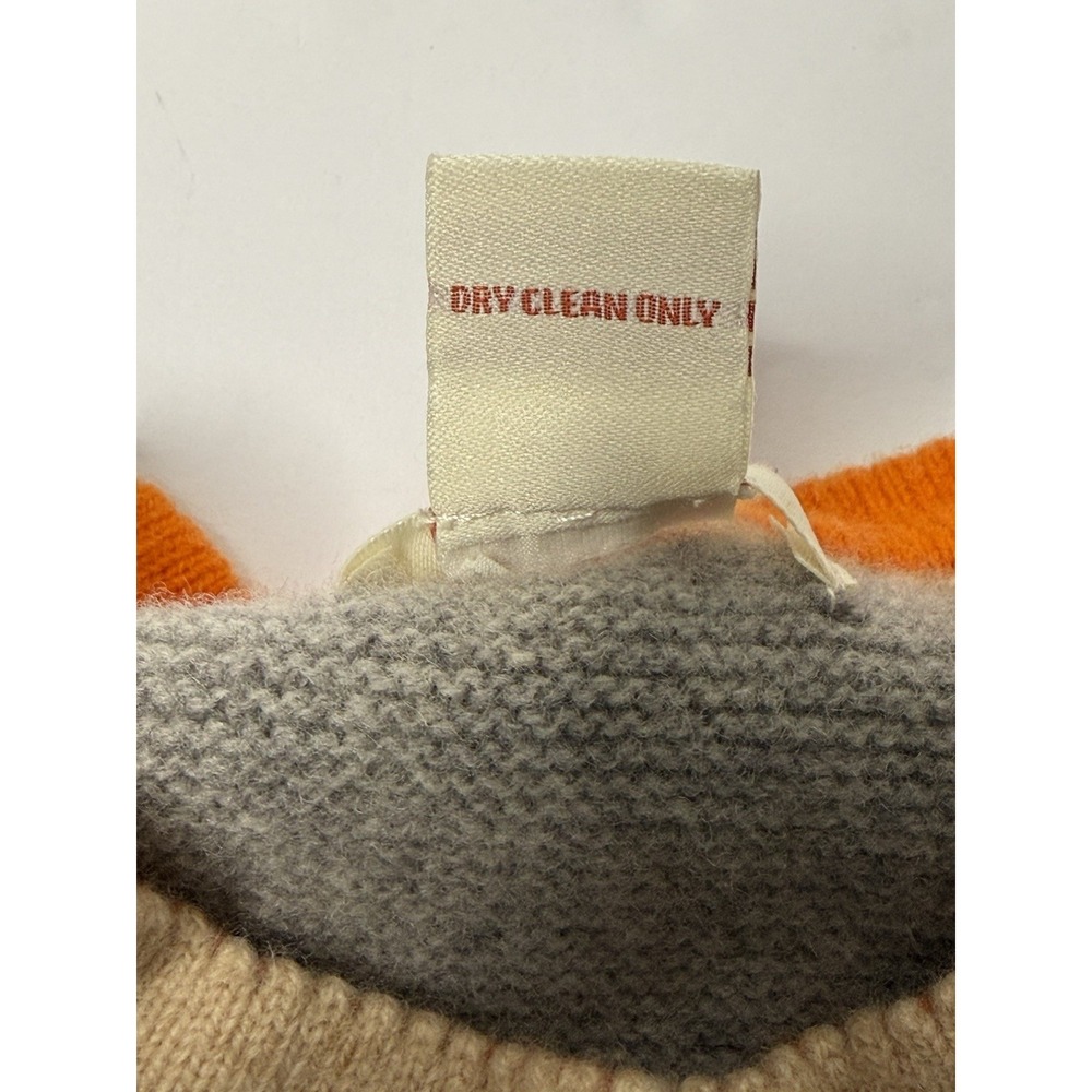 Sundance Womens Extra Fine Merino Wool Cardigan Sz Sm Gray Orange Tracht Boho - Picture 8 of 11